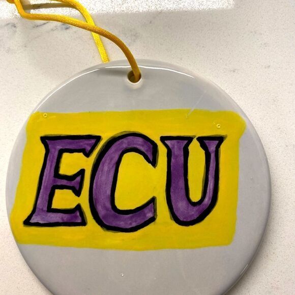 Handmade Christmas ECU Pirate 5" Ceramic Christmas Tree Holiday Ornament - Picture 6 of 6